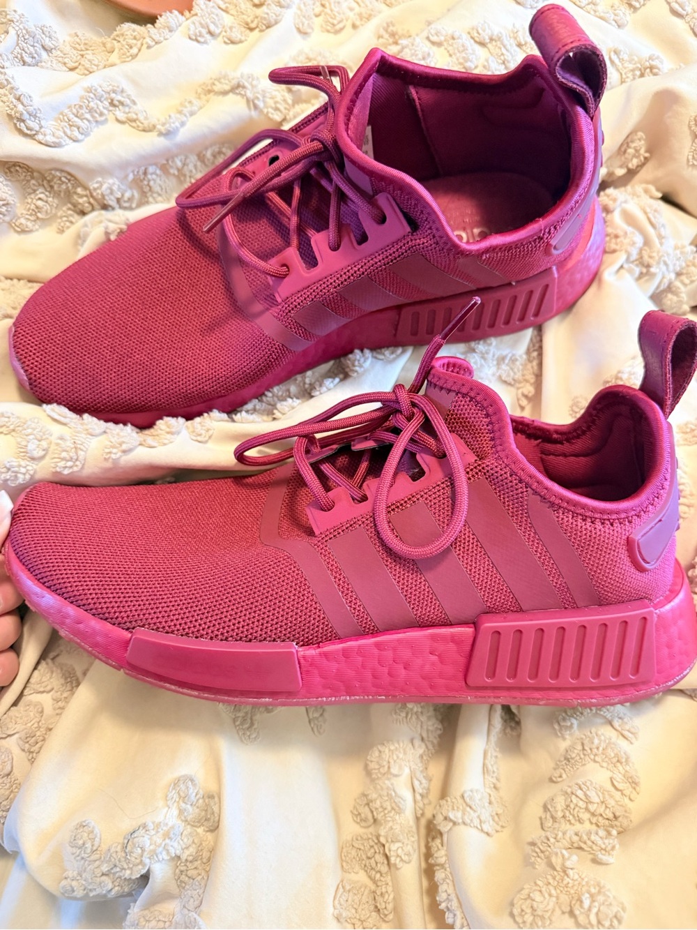 Adidas tripe burgundy NMD R1 shoes